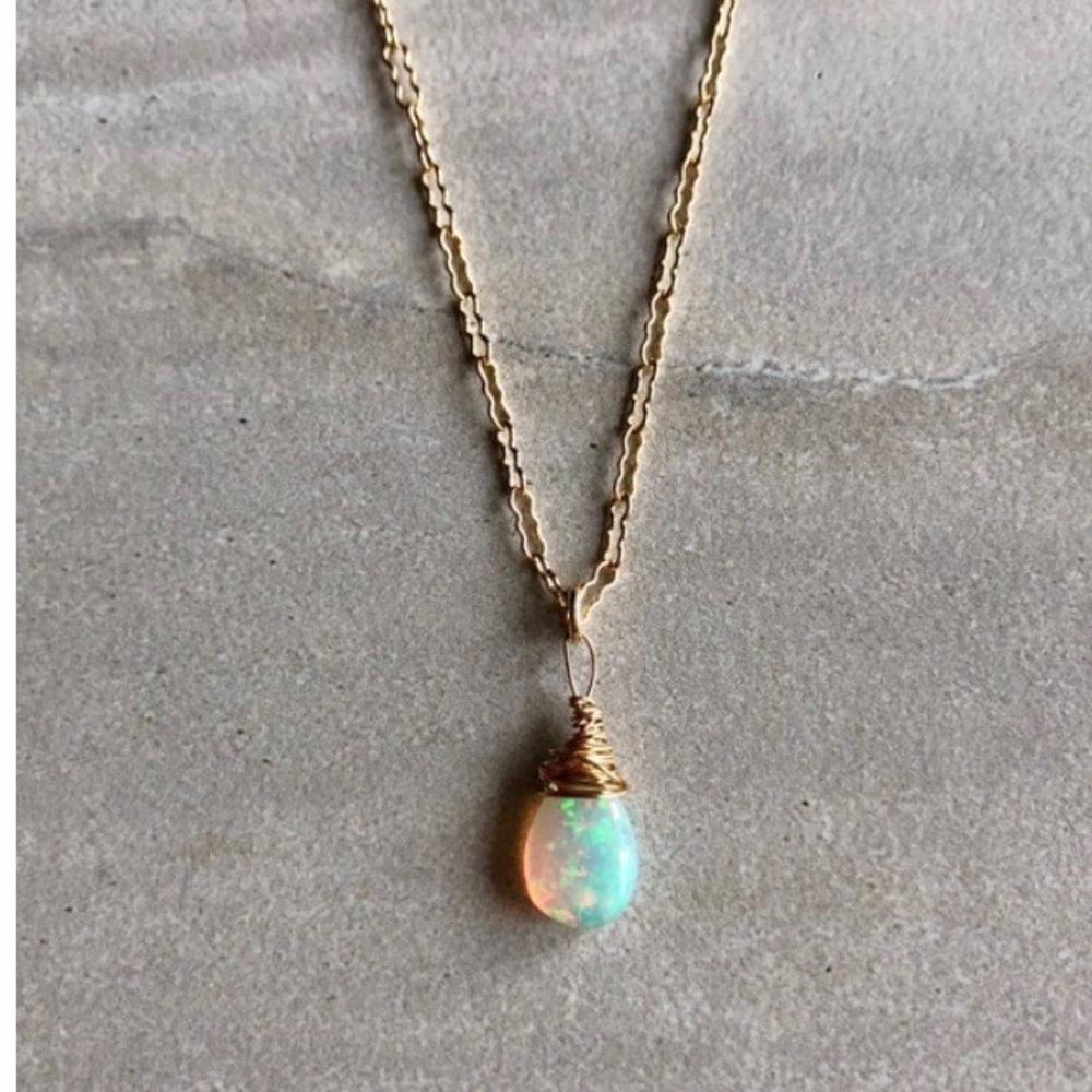 Estrella and Luna- Teardrop Opal Necklace
